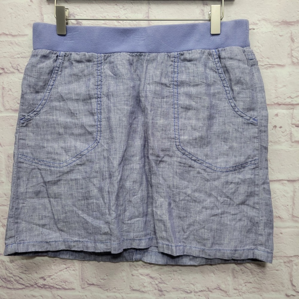 Toad & Co 100% Linen Mini Skirt Sz M Gorpcore Coastal Clean Girl Preppy Granola